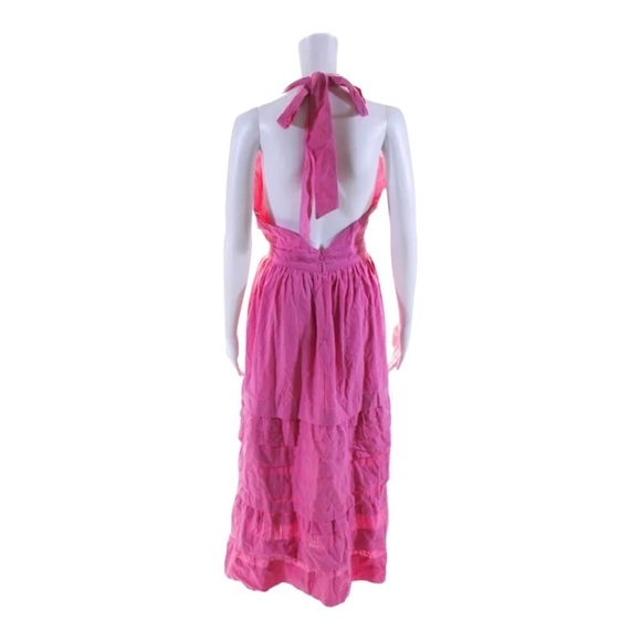 NEW RUE STIIC Sierra Backless Halter Maxi Dress Bright Pink XS - Picture 10 of 12
